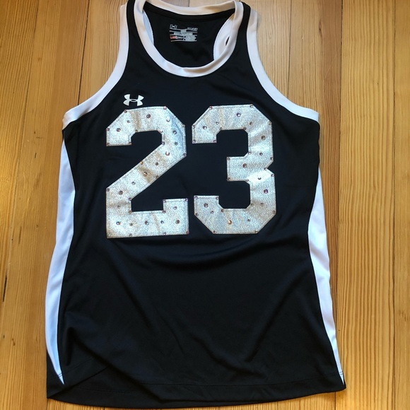 Under Armour Tops - Under Armor black and white “23” bling tank